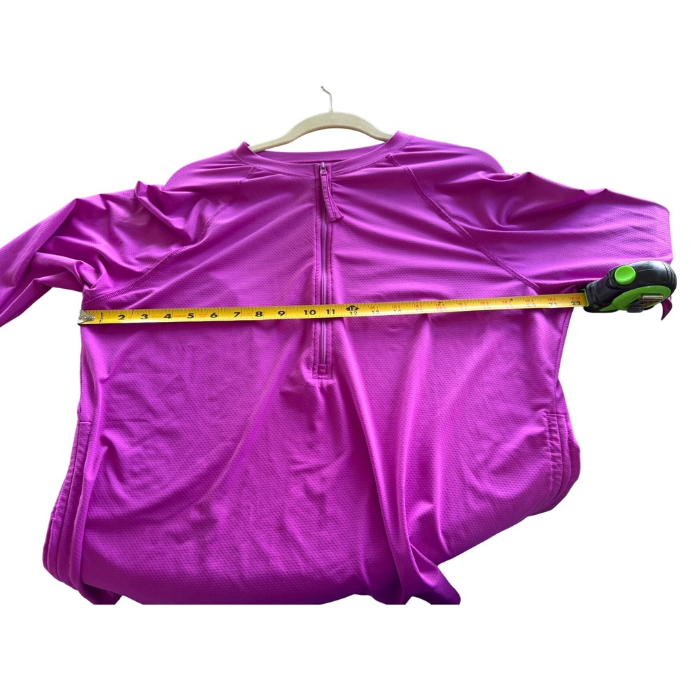 Sol Borne Womens 1X Magenta Purple Quarter Zip Sun Shirt Long Sleeve Side Cinch - Picture 6 of 9